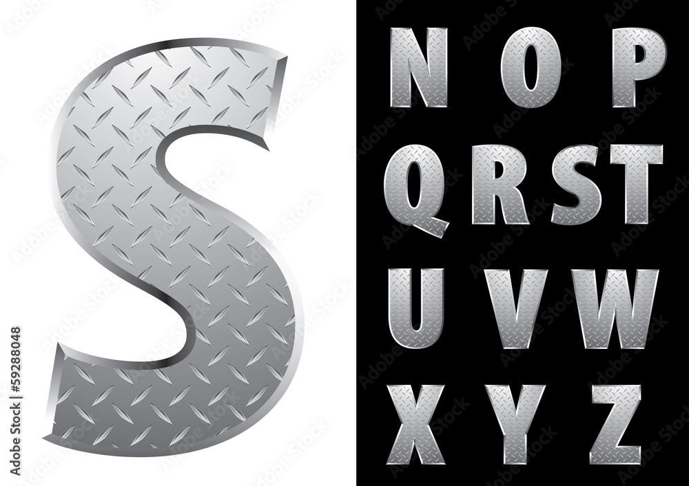 Naklejka premium hard metal alphabet2