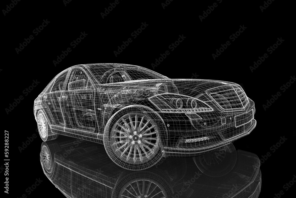 Naklejka premium Car 3D model