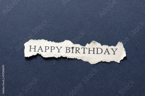 Happy birthday on scrap of ...