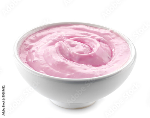 bowl of pink yogurt