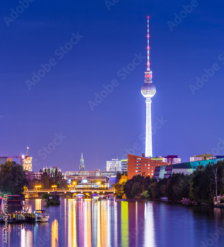 Berlin, Germany Spree River skyline