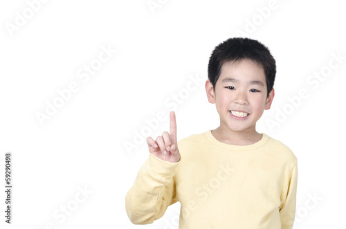 Happy young boy with good idea