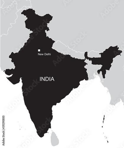 black map of India
