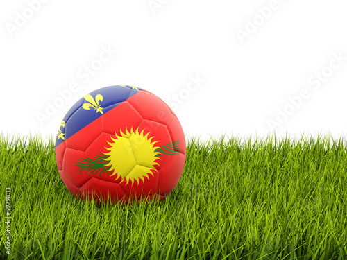 Football with flag of guadeloupe