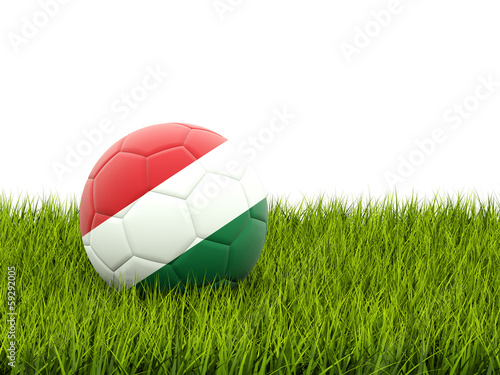 Football with flag of hungary
