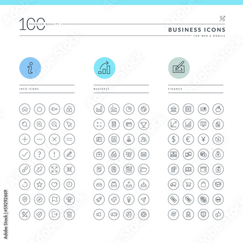 Set of business icons for web and mobile