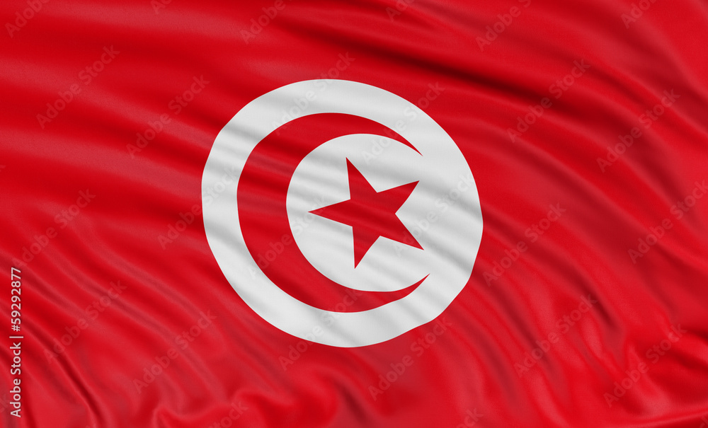 Obraz premium 3D Tunisian flag