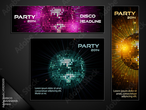 disco ball mosaic banners
