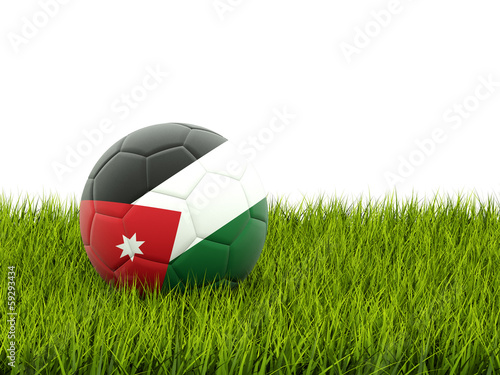 Football with flag of jordan