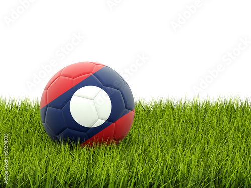 Football with flag of laos