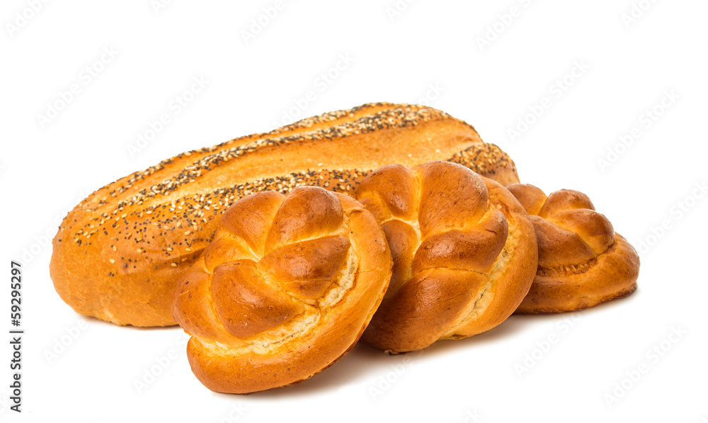 Fresh sweet white bread isolated Fresh sweet white bread isolated