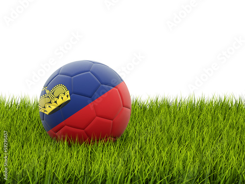 Football with flag of liechtenstein