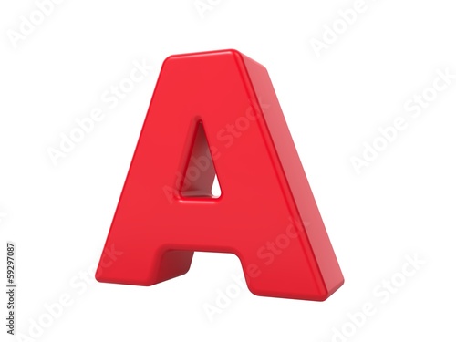 Red 3D Letter A.