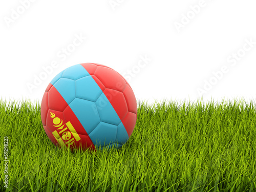 Football with flag of mongolia