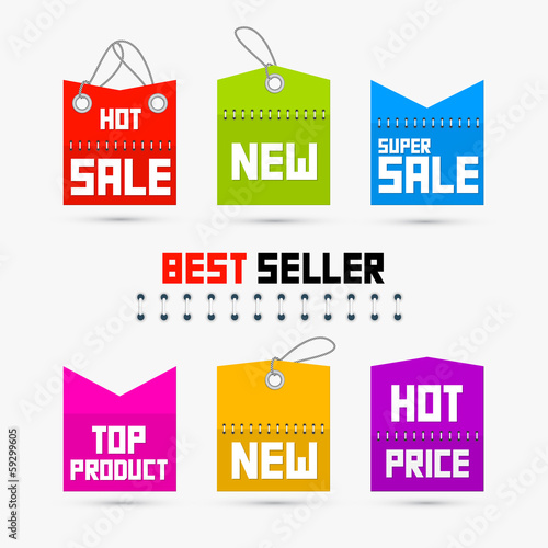 Colorful Sale, Discount Tags, Labels