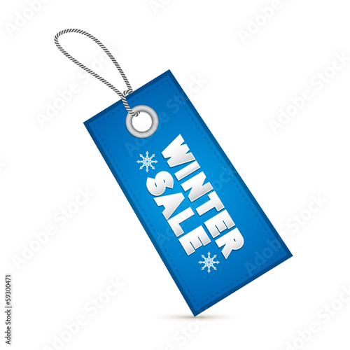 Winter Sale Blue Tag, Label with String