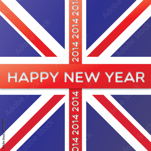 union jack happy new year 2014