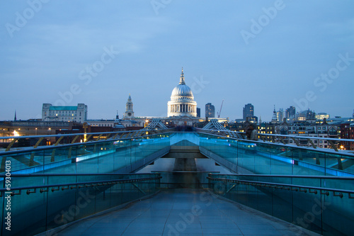 St Pauls cathedral view from the Millennium Bridge, London