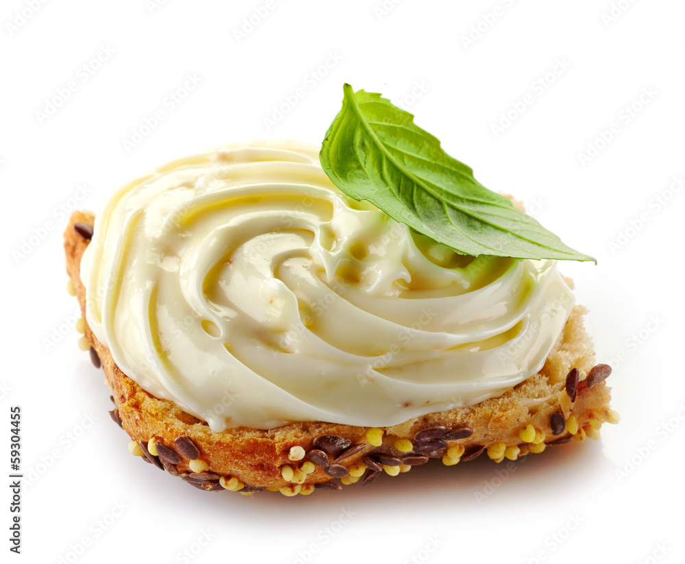bread with melted cream cheese bread with melted cream cheese