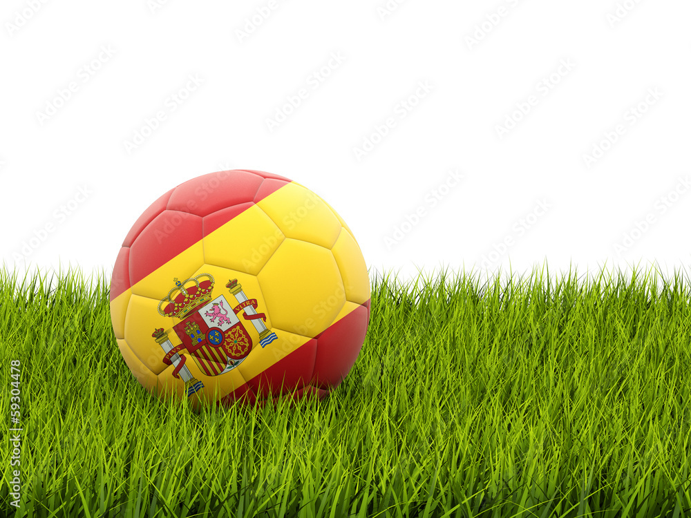 Football with flag of spain - obrazy, fototapety, plakaty 