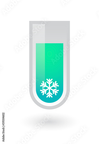 Chemical test tube with a snow flake