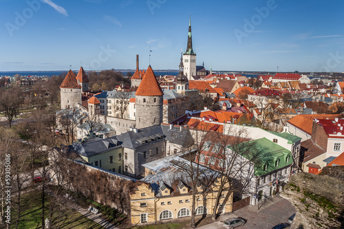 Panoramic view over the old town of Tallinn