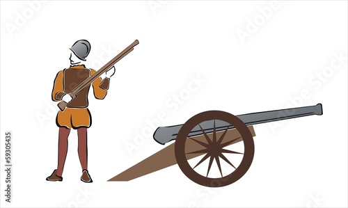 soldado y cañón