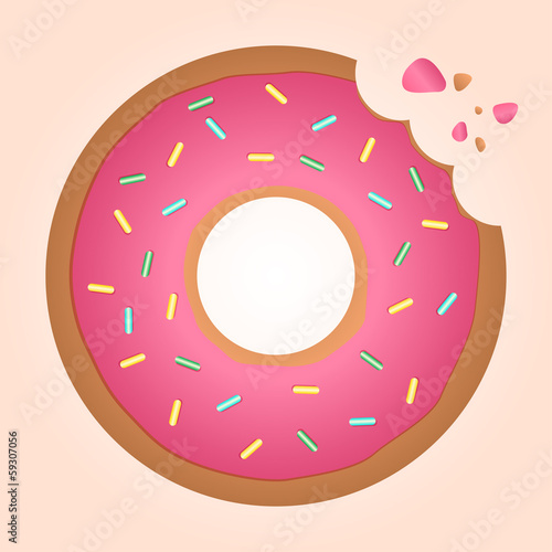 Bitten strawberry ring doughnut