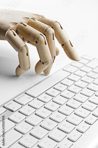 Artificial hand using a computer keyboard