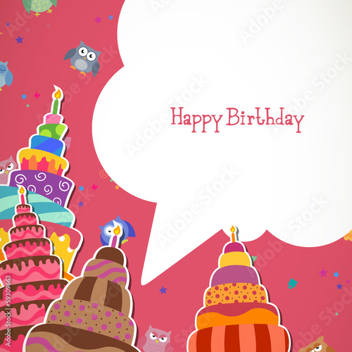 Vector Illustration of a Happy Birthday Greeting Card
