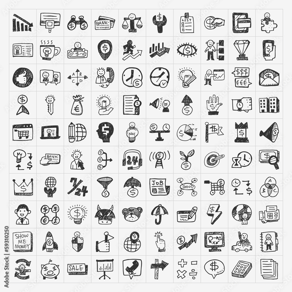 doodle business icon doodle business icon