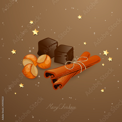 Vector Illustration of Different Christmas Food Elements