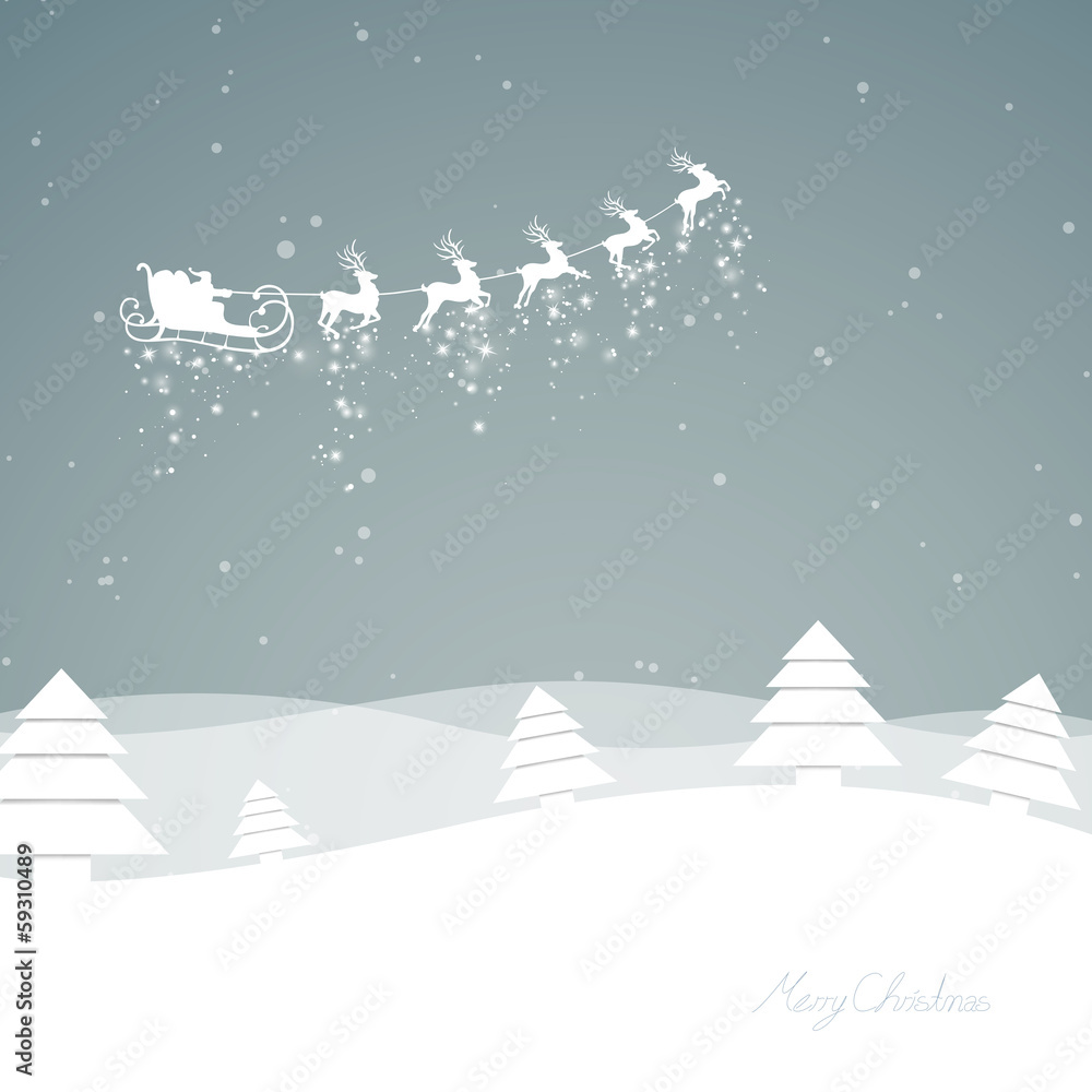 Naklejka Vector Illustration of a Decorative Christmas Background
