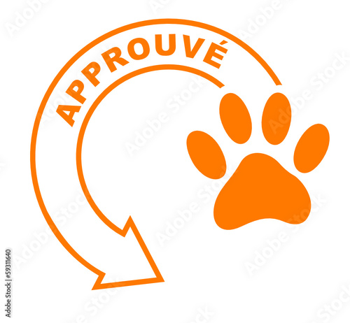 approuvé pattes de chien flèche orange