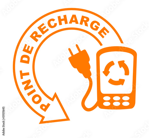 point de recharge flèche orange