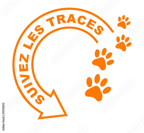 suivez les traces flèche orange