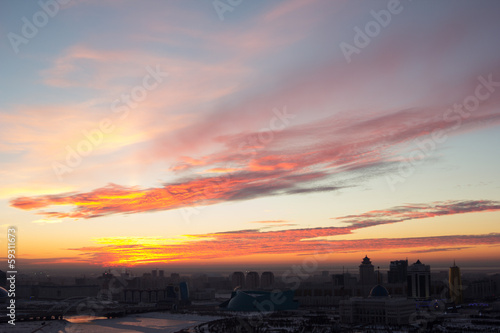 Sunset in a city © Ekaterina_Molchanova