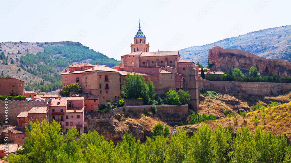 spanish town in summer. Albarracin
