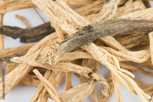 Dried codonopsis root chinese herbal medicine photo
