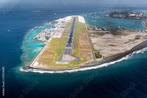 Airport of City Male in Maldives region