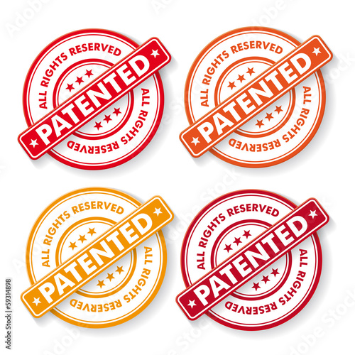 All Rights Reserved Patendet Stamp Labels