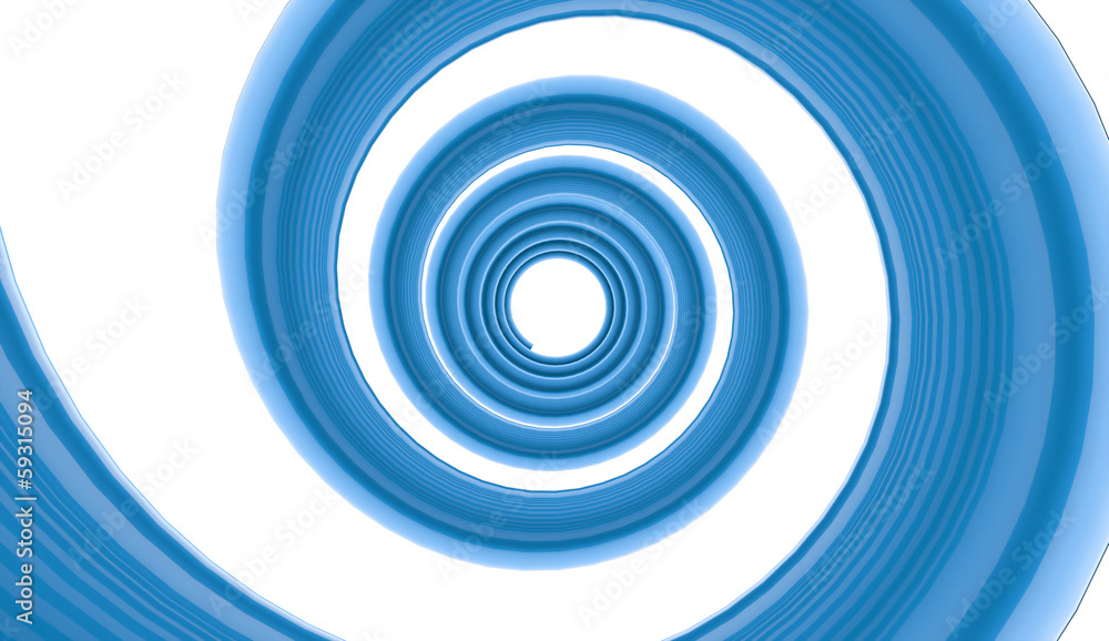 Blue spiral rendered on white Blue spiral rendered on white