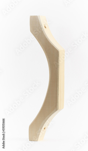 wooden door handle on a white background isolated