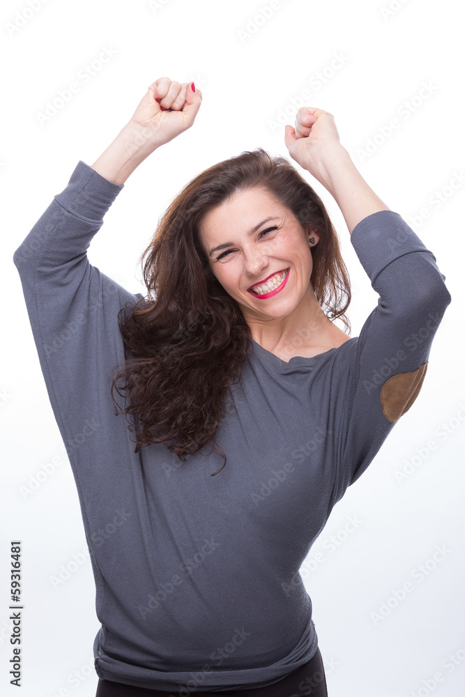 Young beautiful women - victory Young beautiful women - victory