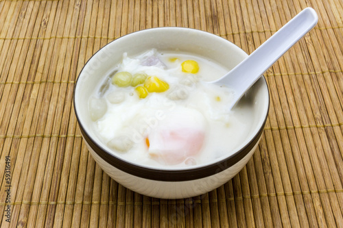 Thai dumplings in coconut cream.