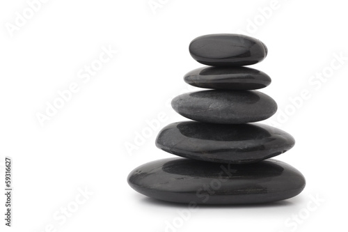 Black massage stones