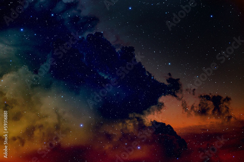 Fototapeta Naklejka Na Ścianę i Meble -  Space background with nebula and stars.