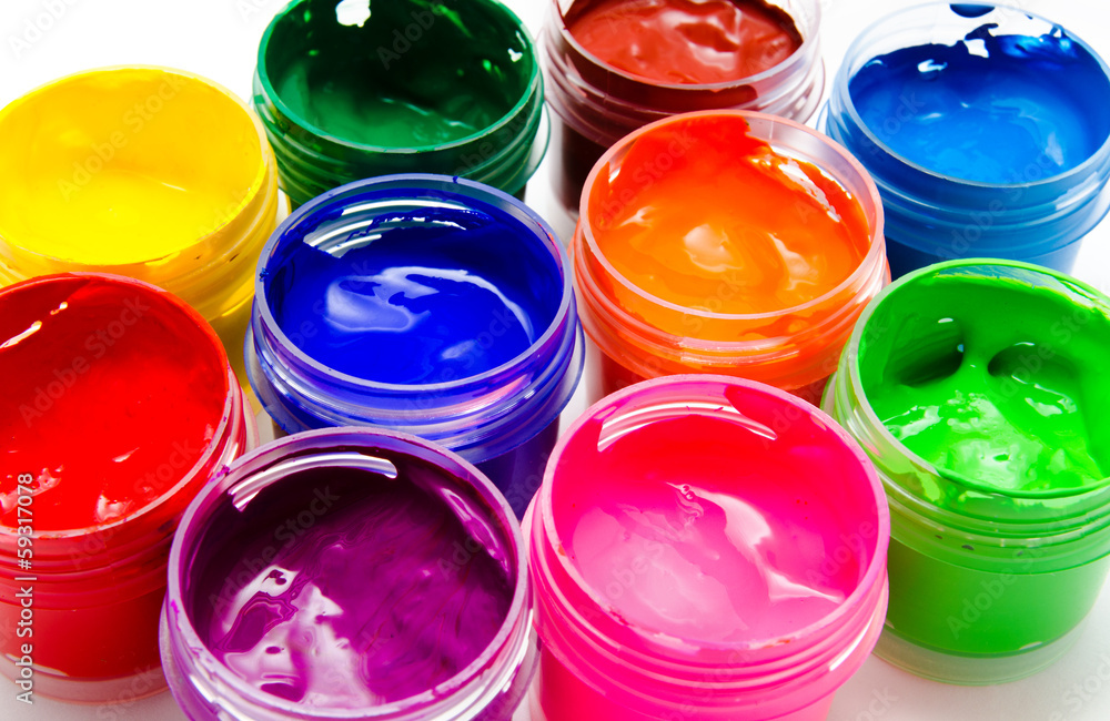 Gouache paint isolated on a white background Gouache paint isolated on a white background