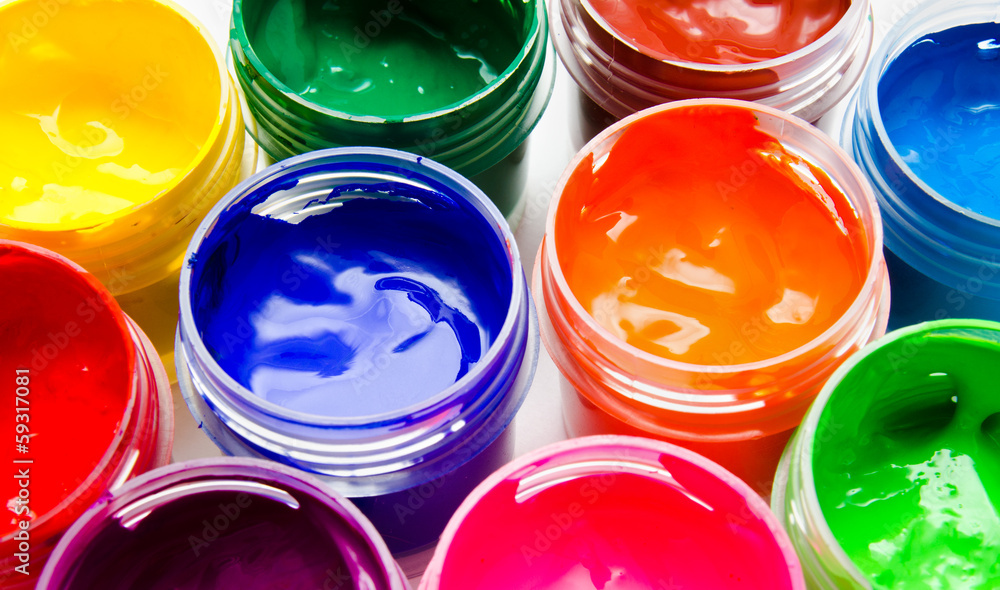 Gouache paint isolated on a white background Gouache paint isolated on a white background