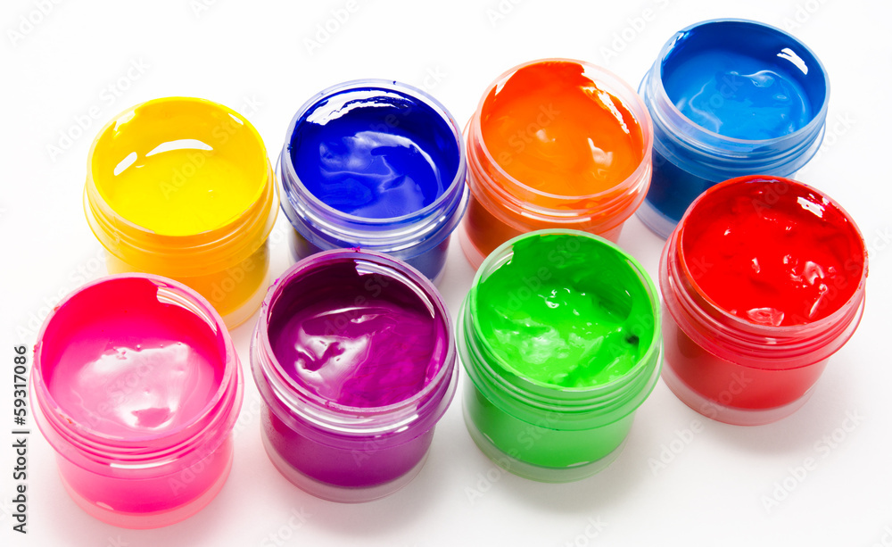 Gouache paint isolated on a white Gouache paint isolated on a white